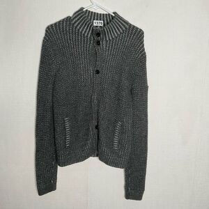 AX Armani Exchange Cardigan Mens‎ Medium Gray Pockets Button Sweater Menscore